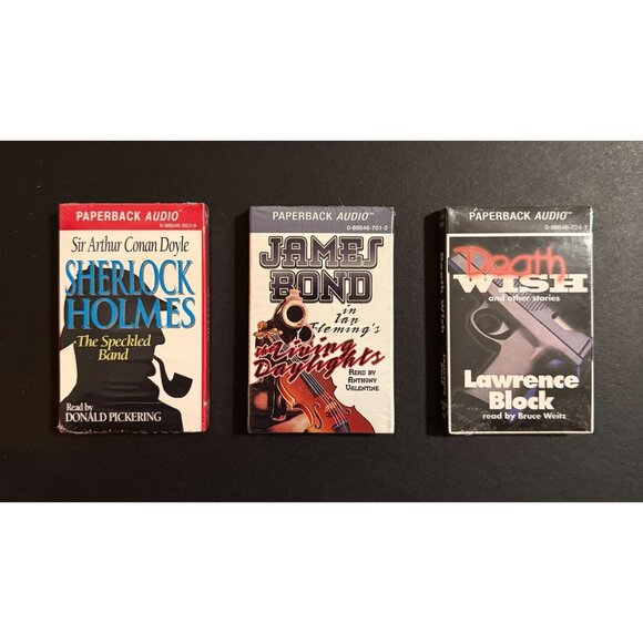 Sherlock Holmes & James Bond & Death Wish Paperback Audio Cassette Set #4 - Picture 1 of 2